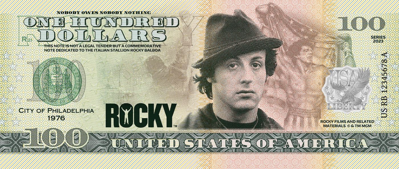 Herdenkingsbiljet Rocky van 100 dollar